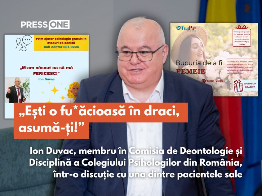 AUDIO. „Ia dă-ți tu voie să vedem ce-i cu păsărica ta.” Înregistrare șocantă din cabinetul lui Ion Duvac, membru în comisia în care sunt analizate cazurile de abuz din Colegiul Psihologilor